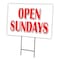 Signmission Open Sundays Yard Sign & Stake outdoor plastic coroplast window, C-2436 Open Sundays C-2436 Open Sundays - alternate 1